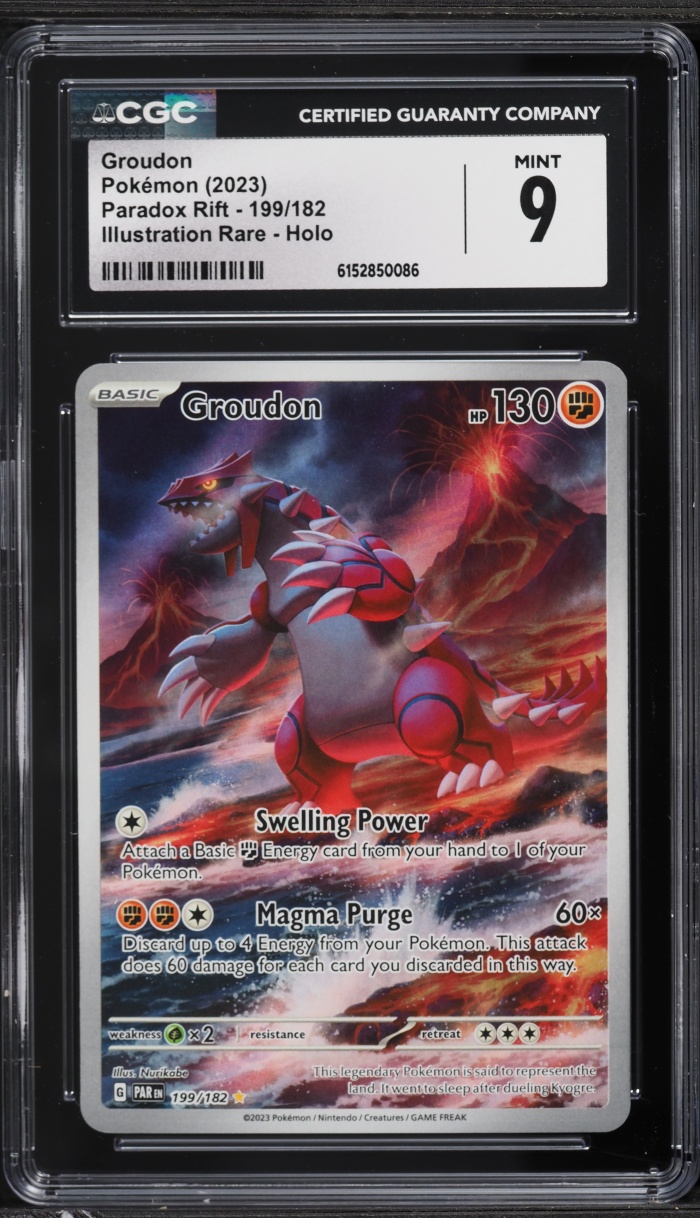 2023 Pokemon Scarlet & Violet Paradox Rift IR Groudon #199 CGC 9 MINT