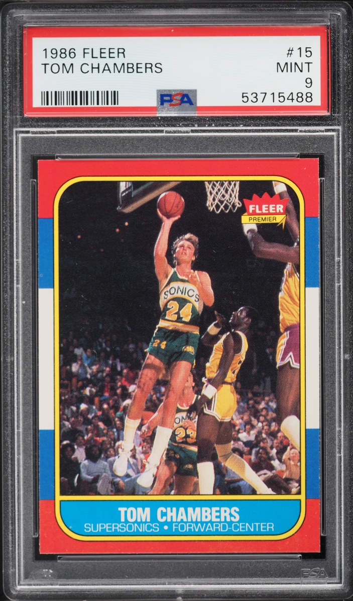 1986 Fleer Basketball Tom Chambers #15 PSA 9 MINT