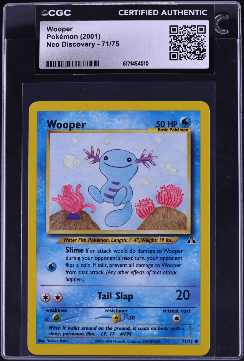 2001 Pokemon Neo Discovery Wooper #71 CGC AUTH