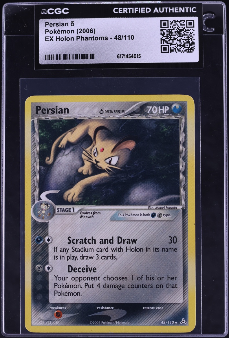 2006 Pokemon EX Holon Phantoms Persian #48 CGC AUTH