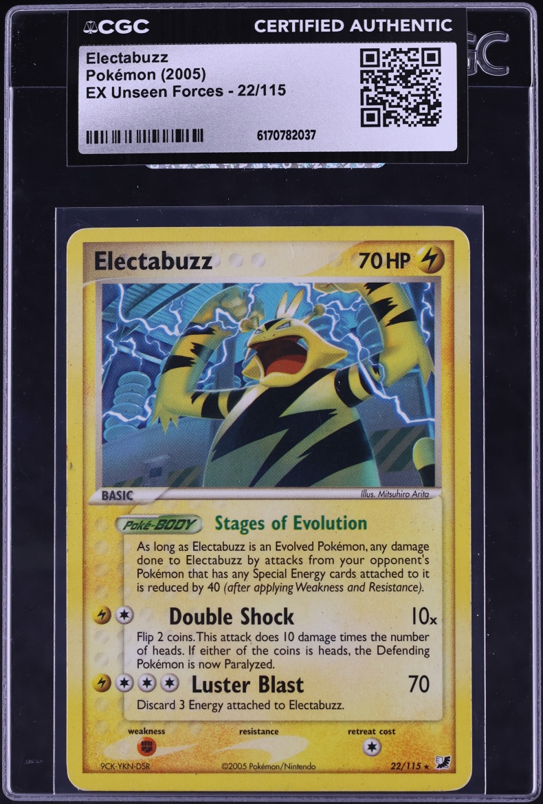 2005 Pokemon EX Unseen Forces Electabuzz #22 CGC AUTH