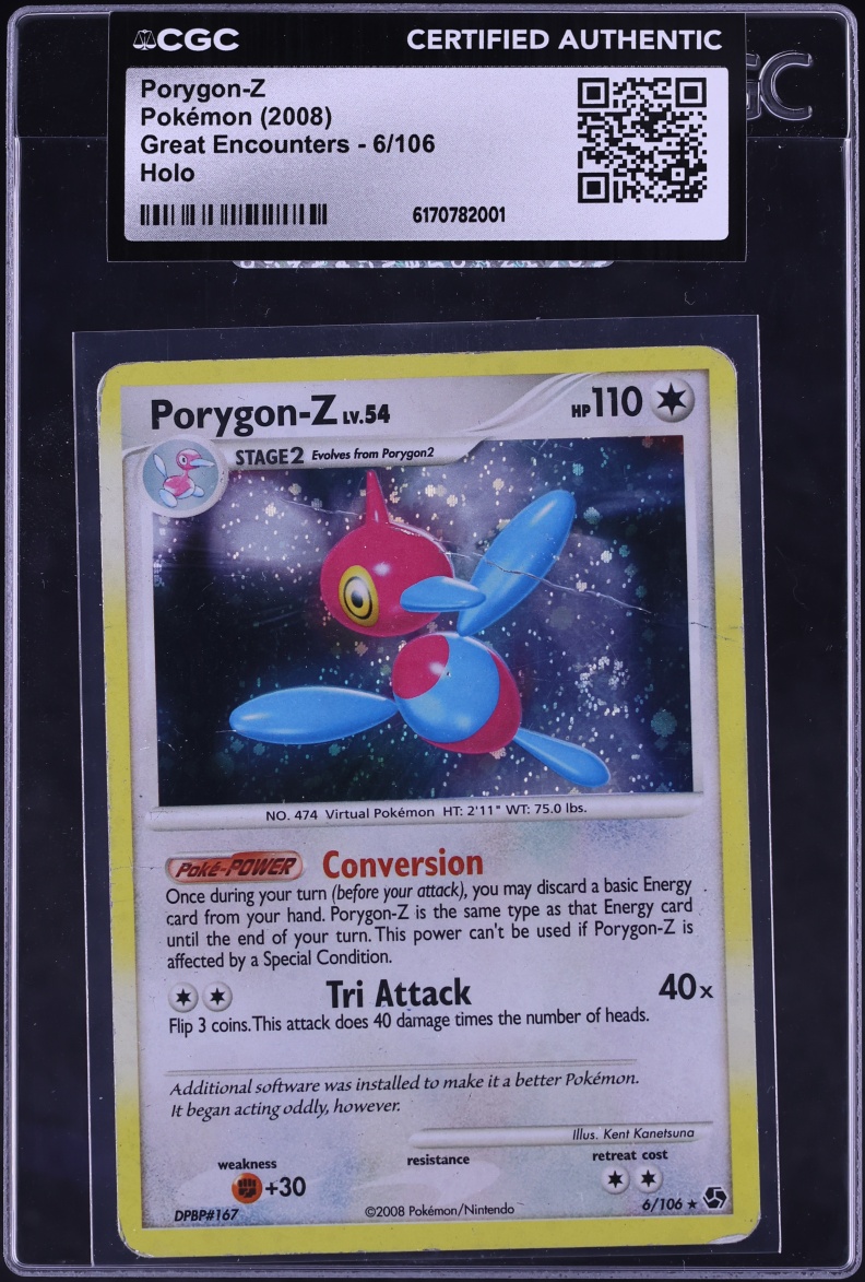 2008 Pokemon Diamond & Pearl Great Encounters Holo Porygon-Z #6 CGC AUTH