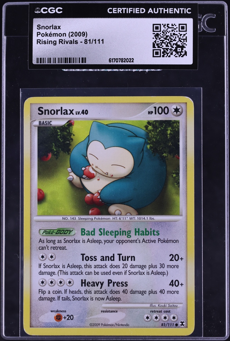 2009 Pokemon Platinum Rising Rivals Snorlax #81 CGC AUTH