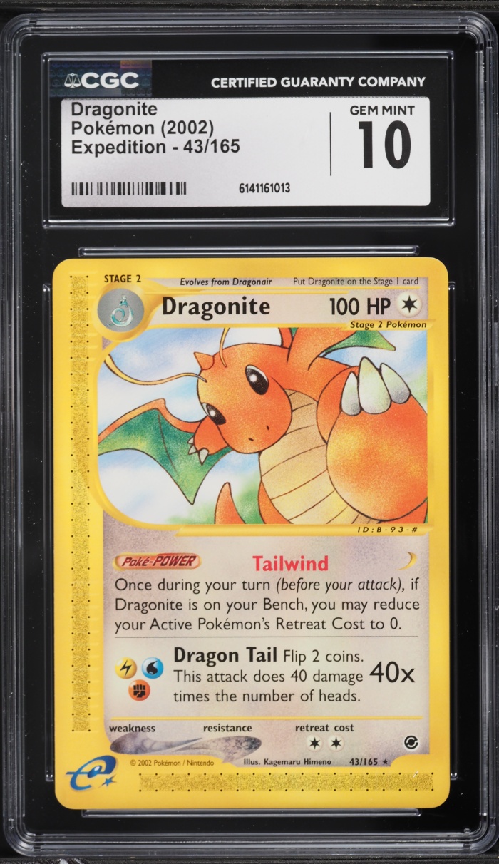 2002 Pokemon Expedition Dragonite #43 CGC 10 GEM MINT