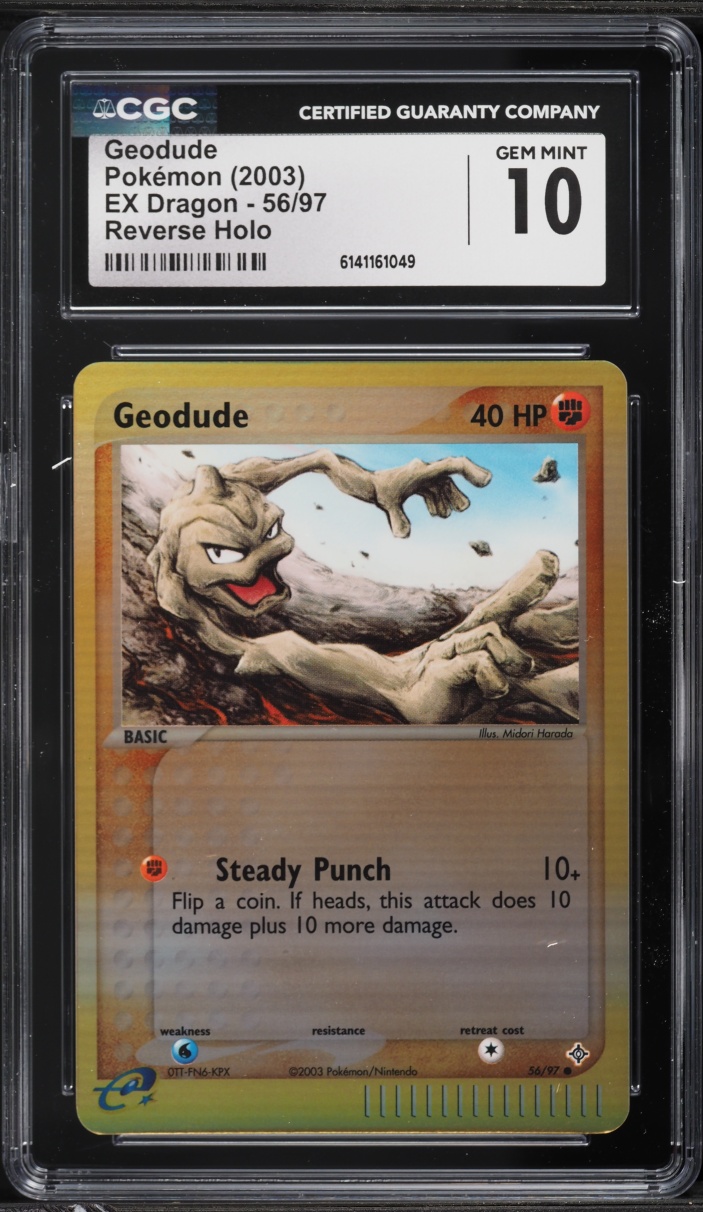 2003 Pokemon EX Dragon Reverse Holo Geodude #56 CGC 10 GEM MINT