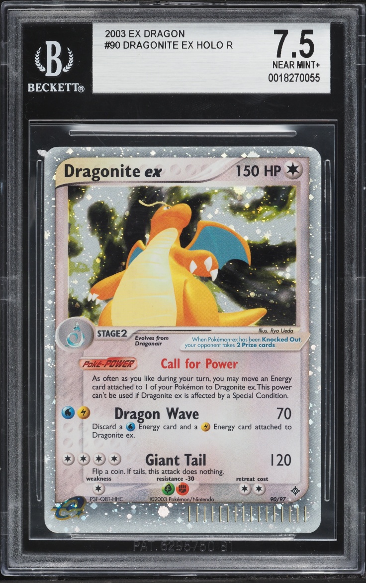 2003 Pokemon EX Dragon Holo Dragonite EX #90 BGS 7.5 NRMT+