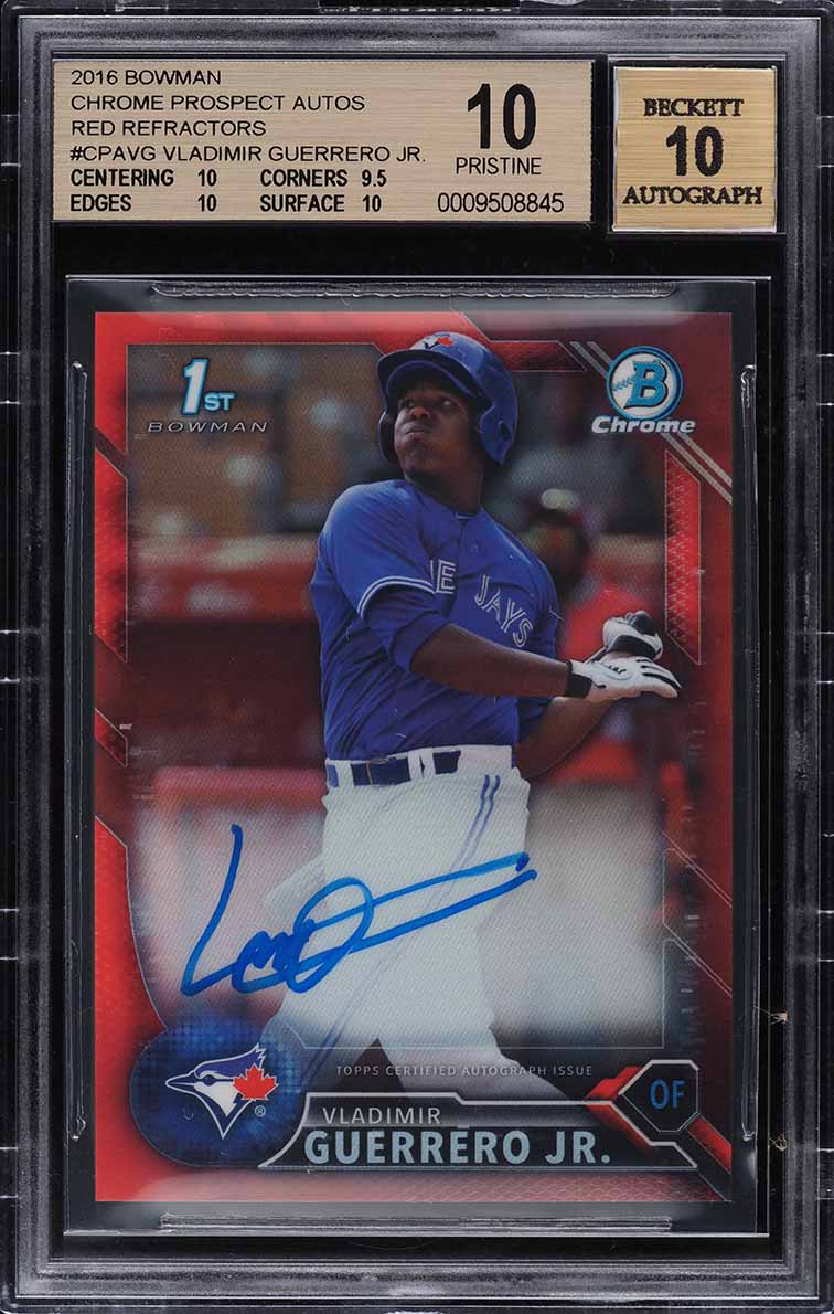 2016 Bowman Chrome Red Refractor Vladimir Guerrero Jr. ROOKIE AUTO /5 BGS 10