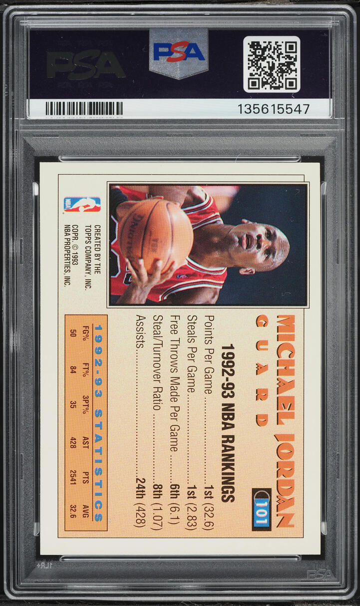 1993 Topps Gold Michael Jordan #101 PSA 8 NM-MT