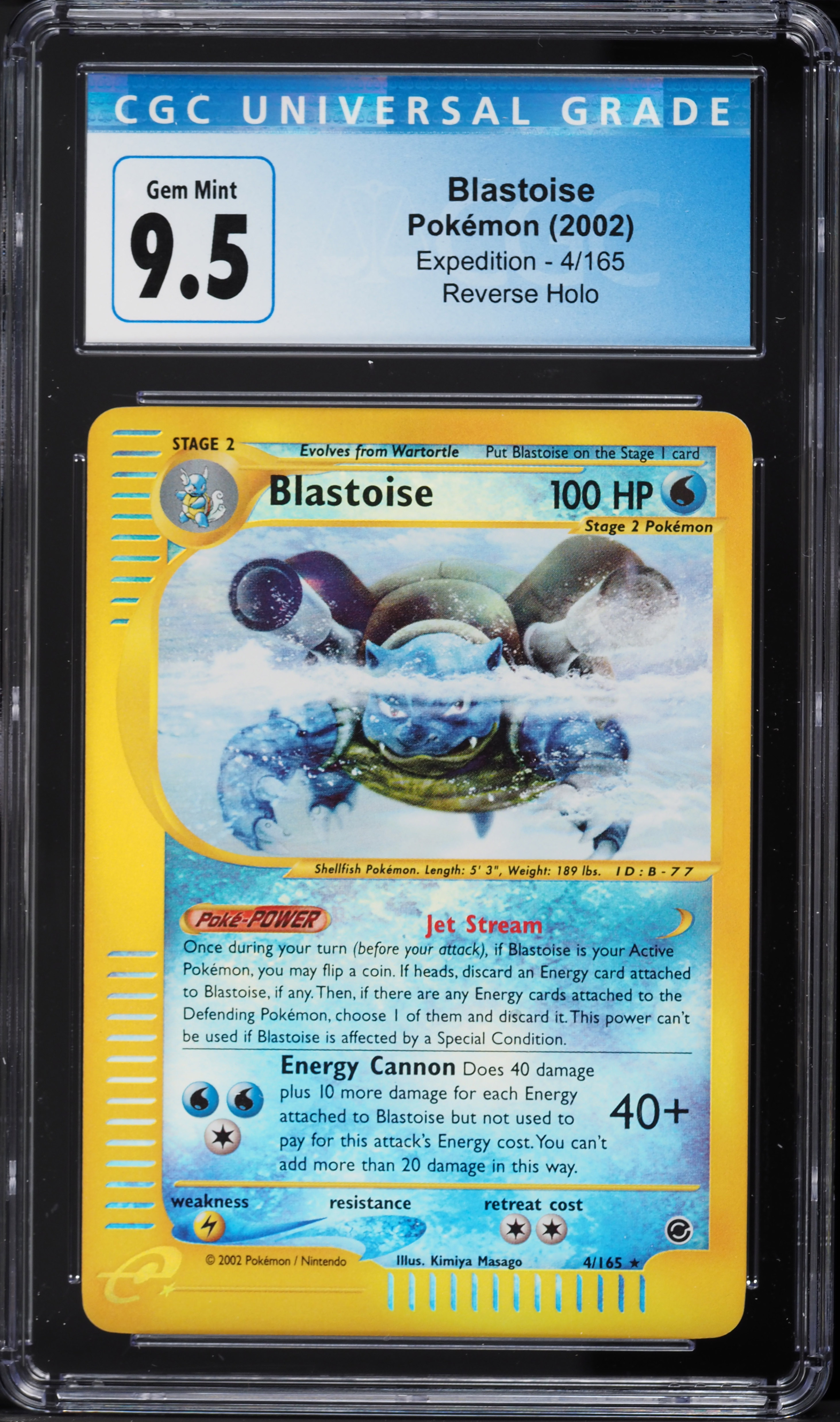 2002 Pokemon Expedition Reverse Holo Blastoise #4 CGC 9.5 GEM MINT