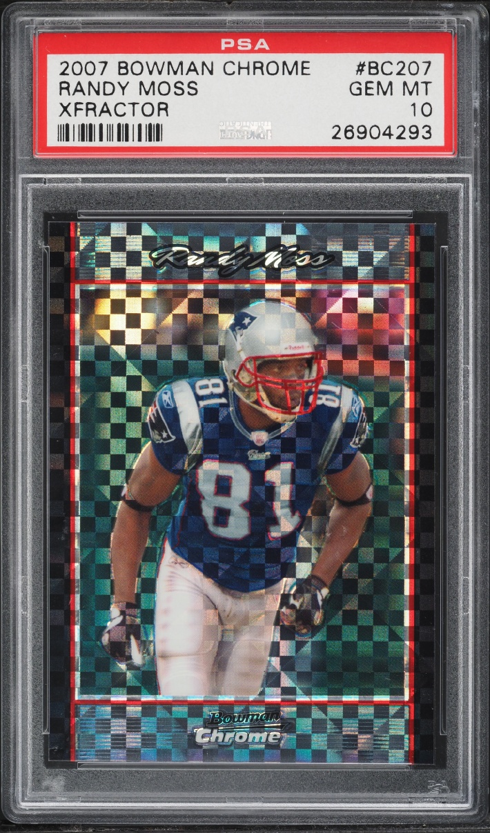 2007 Bowman Chrome Xfractor Randy Moss /250 #BC207 PSA 10 GEM MINT