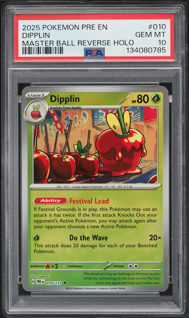 2025 Pokemon SV Prismatic Evolutions Master Ball Reverse Holo Dipplin #10 PSA 10 GEM MINT
