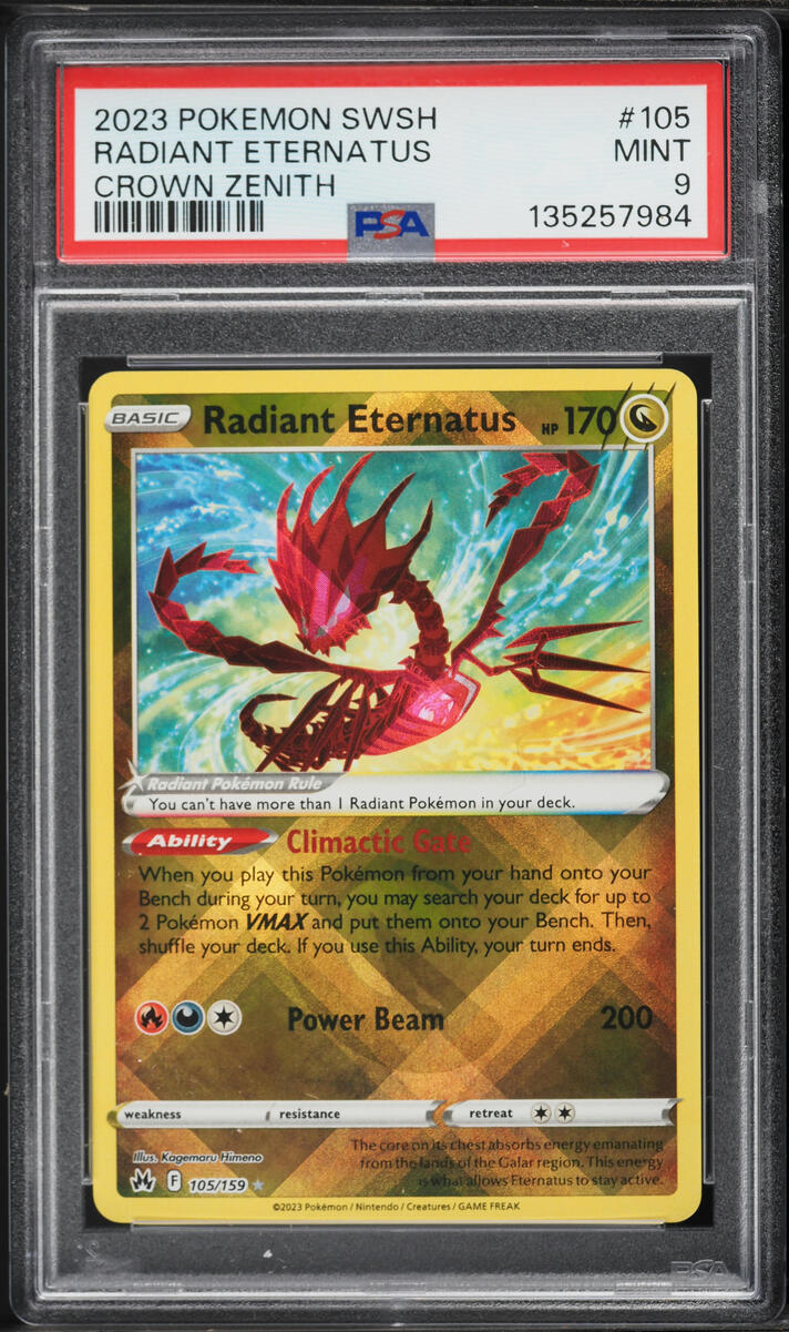 2023 Pokemon Sword & Shield Crown Zenith Holo Radiant Eternatus #105 PSA 9 MINT