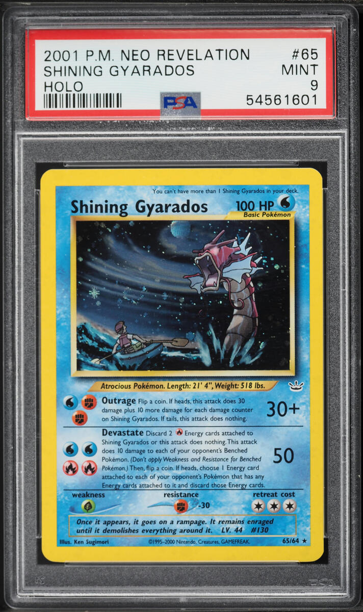 2001 Pokemon Neo Revelation Holo Shining Gyarados #65 PSA 9 MINT