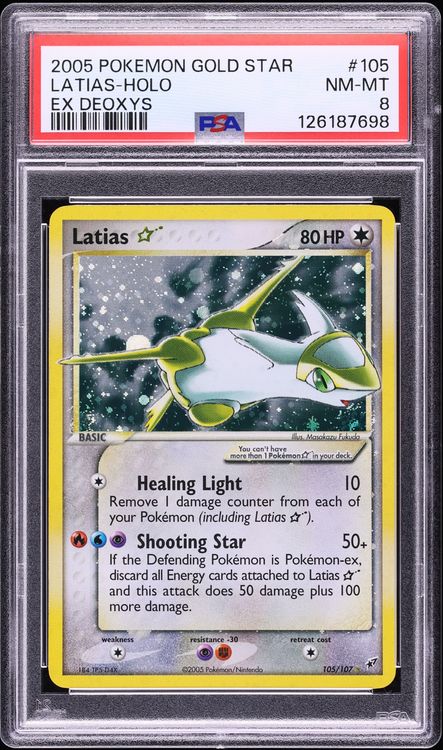 2005 Pokemon EX Deoxys Holo Latias Gold Star #105 PSA 8 NM-MT