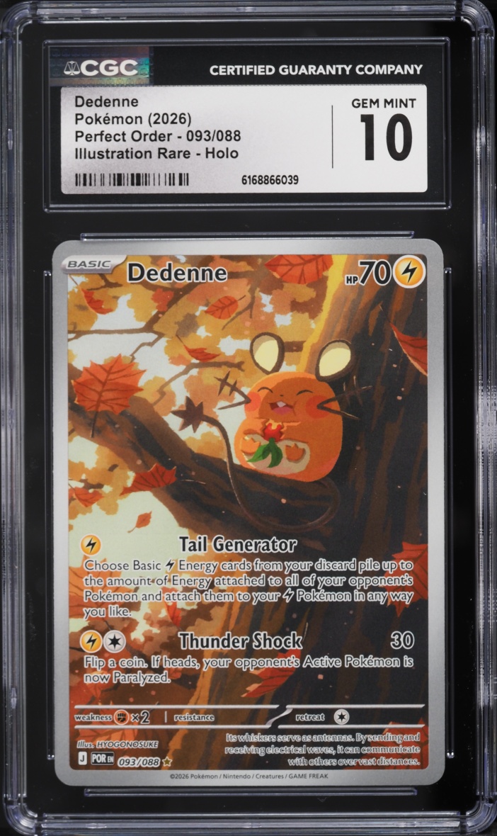 2026 Pokemon Mega Evolution Perfect Order IR Dedenne #093 CGC 10 GEM MINT