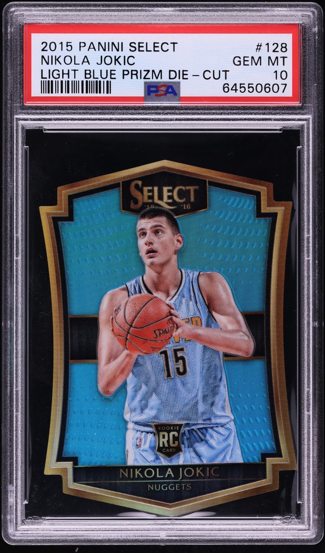 2015 Select Light Blue Prizm Die-Cut Nikola Jokic ROOKIE /199 #128 PSA 10 GEM MINT