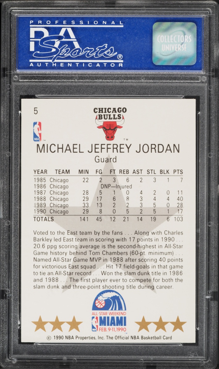 1990 Fleer All-Stars Michael Jordan #5 PSA 9 MINT