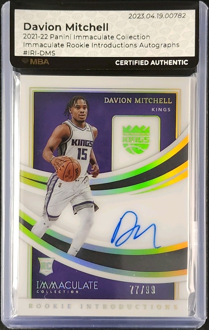 2021 Immaculate Collection Introduction Davion Mitchell ROOKIE AUTO /99 ...