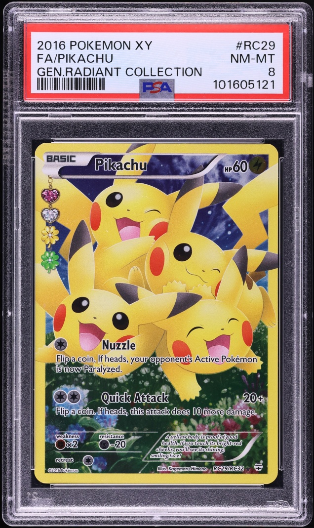 2016 Pokemon XY Generations Radiant Collection Full Art Pikachu #RC29 PSA 8 NM-MT