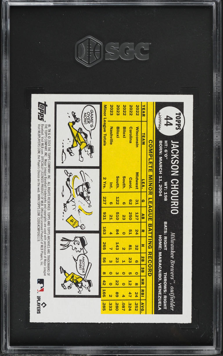 2024 Topps Archives Jackson Chourio ROOKIE #44 SGC 9.5 MINT+