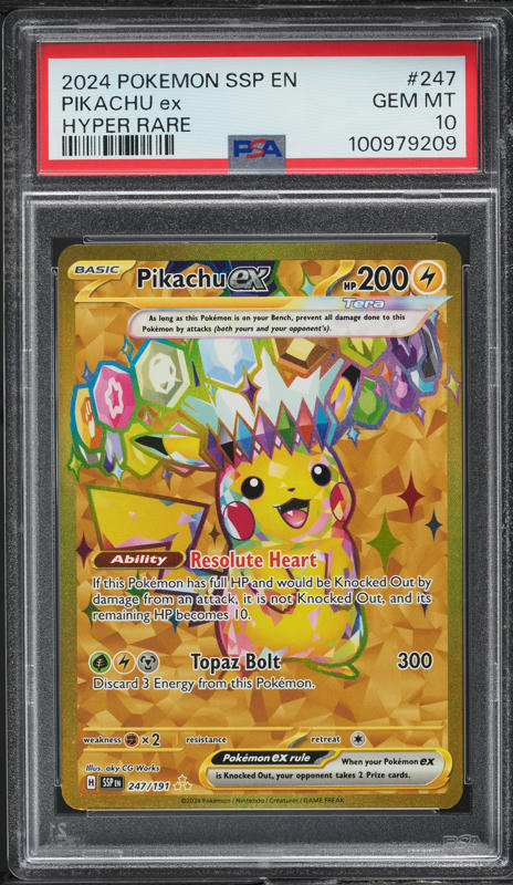 2024 Pokemon SV Surging Sparks - SSP EN #238/191 Pikachu Ex PSA 10