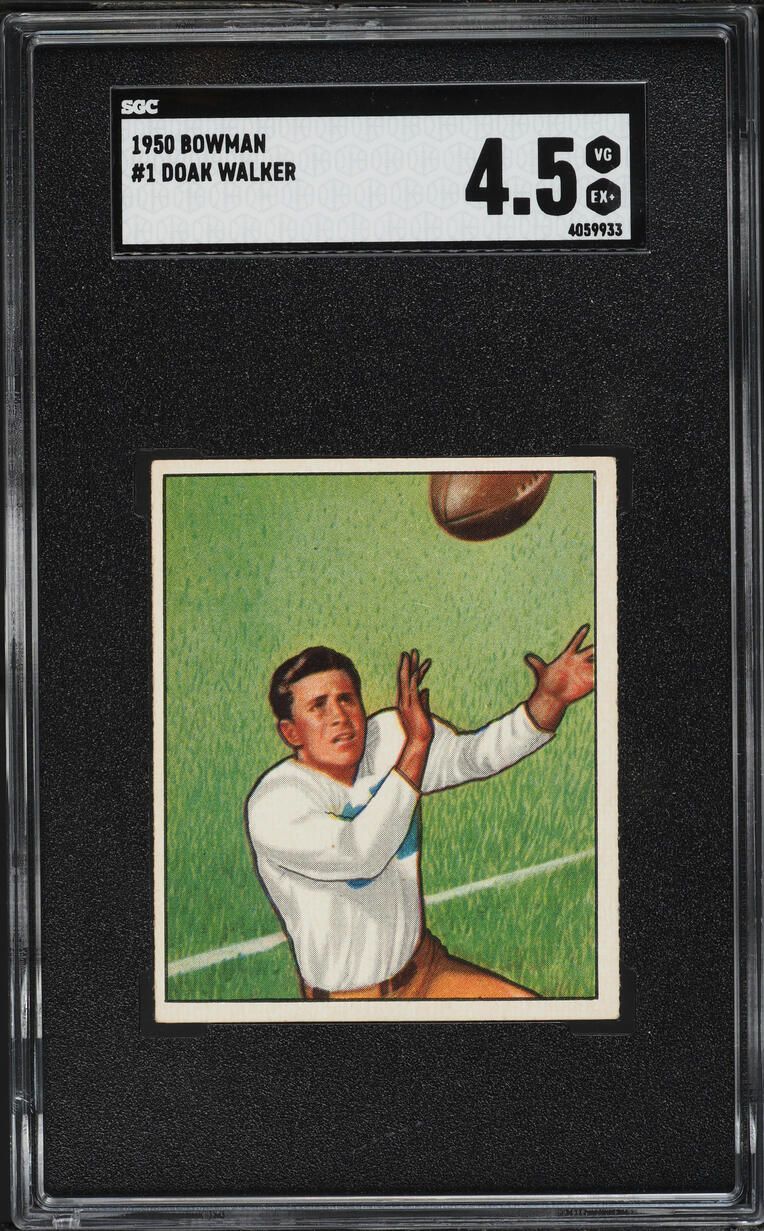 1950 Bowman Football Doak Walker #1 SGC 4.5 VGEX+