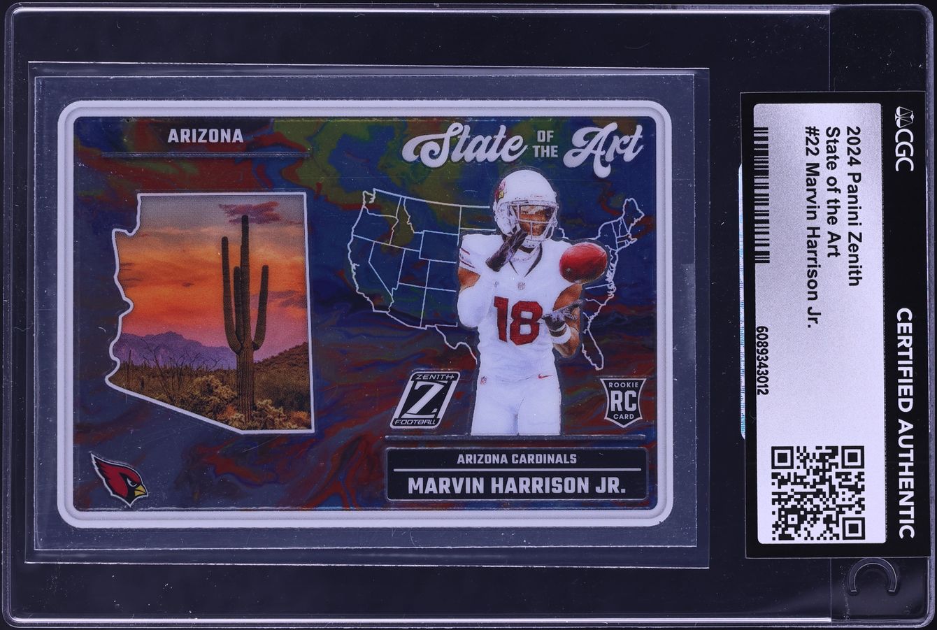 2024 Panini Zenith State Of The Art Marvin Harrison Jr. ROOKIE #22 CGC AUTH