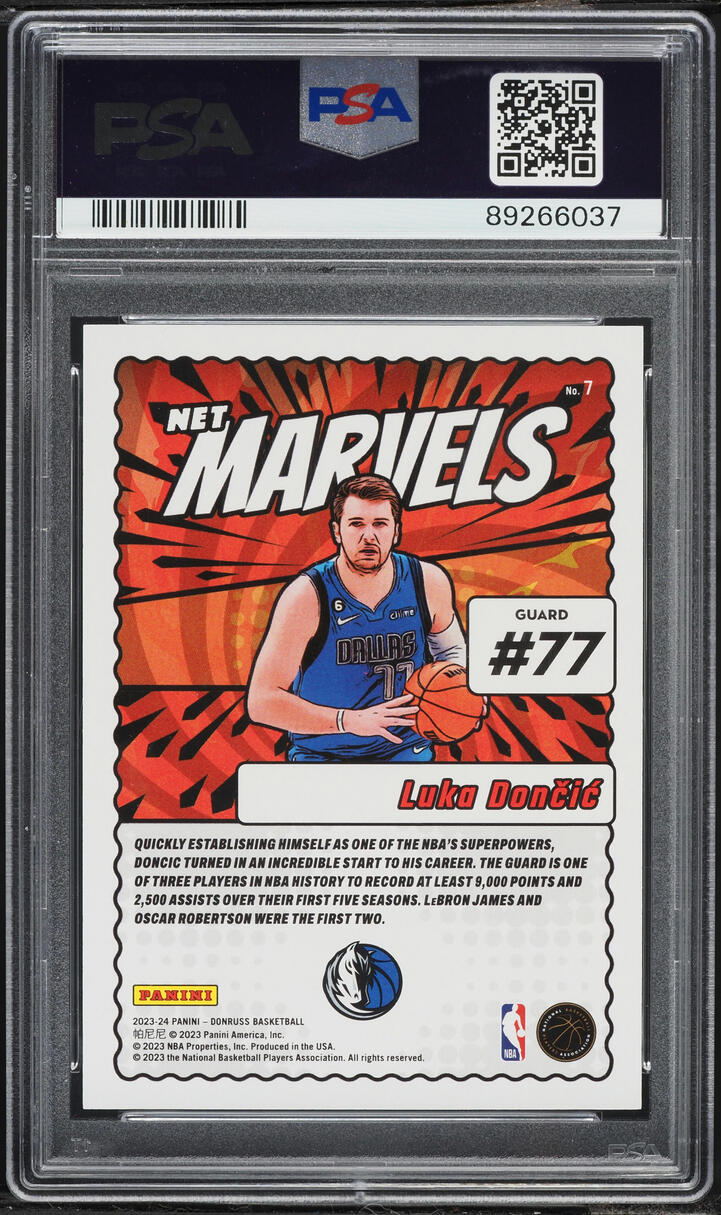 2023 Donruss Net Marvels Press Proof Gold Luka Doncic /10 #7 PSA 10 GEM MINT - Photo 2