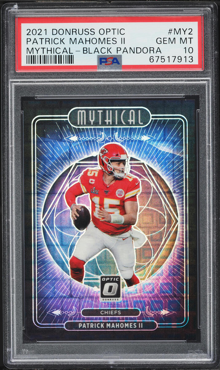 2021 Donruss Optic Mythical Black Pandora Patrick Mahomes II /25 #MY-2 PSA 10 GEM MINT - Photo 1