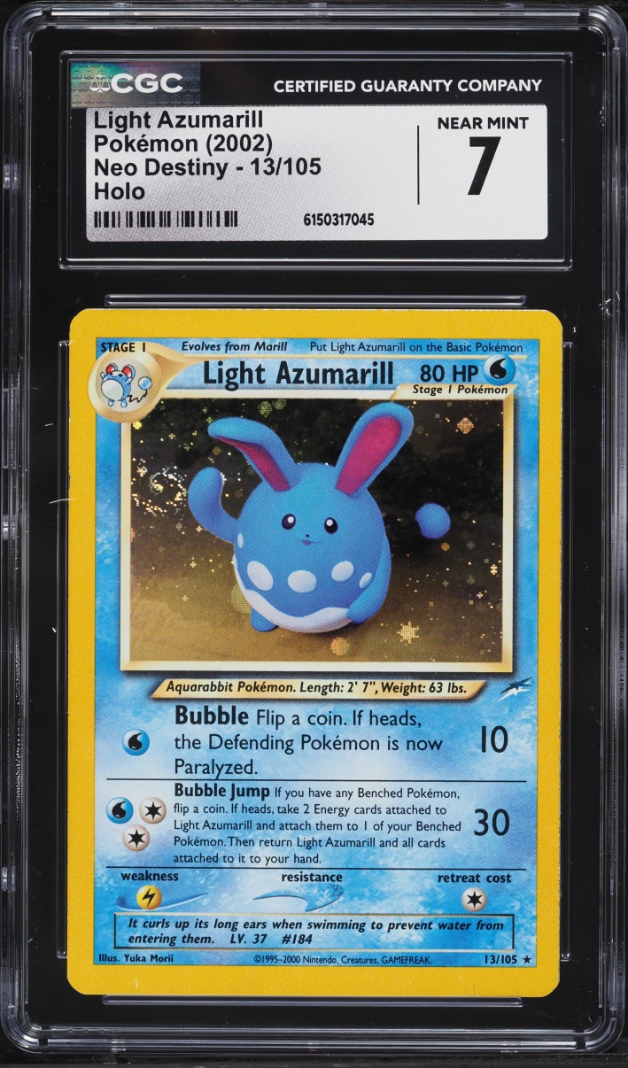 2002 Pokemon Neo Destiny Holo Light Azumarill #13 CGC 7 NRMT
