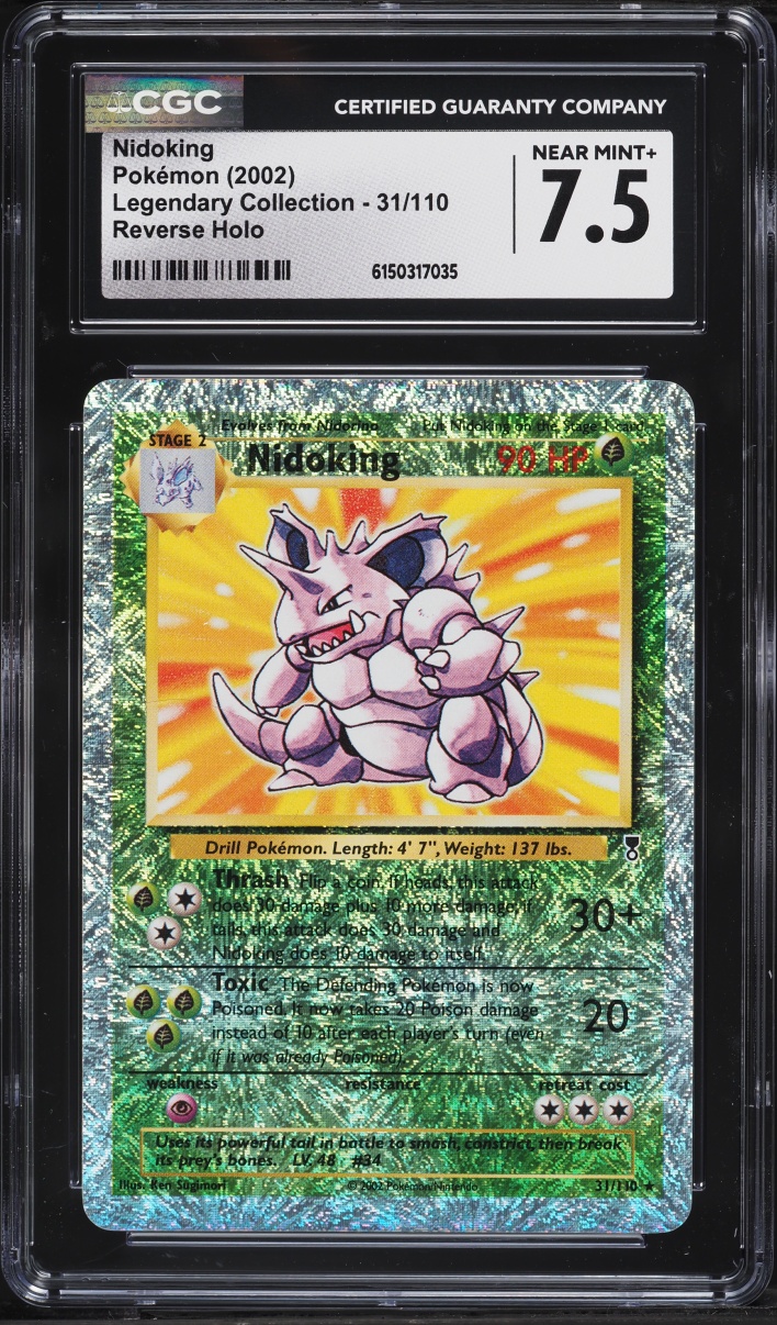 2002 Pokemon Legendary Collection Reverse Holo Nidoking #31 CGC 7.5 NRMT+