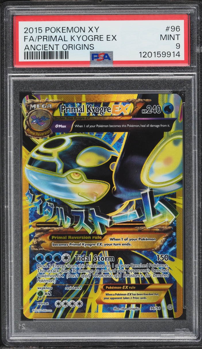 2015 Pokemon XY Ancient Origins Full Art Primal Kyogre EX #96 PSA 9 MINT