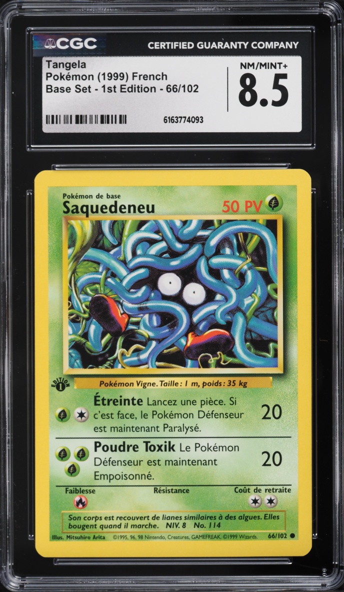 1999 Pokemon French Base Set 1st Edition Tangela #66 CGC 8.5 NM-MT+