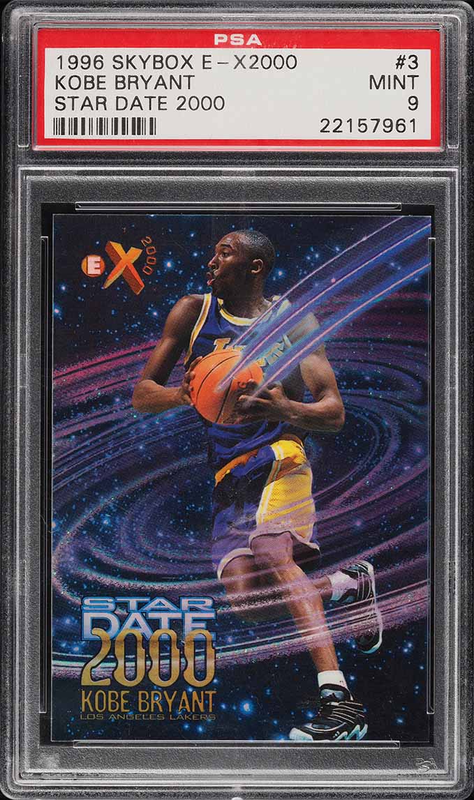 kobe bryant 1998 skybox 3枚 1996 Skybox E-X2000 Star Date 2000 Kobe Bryant ROOKIE #3 PSA