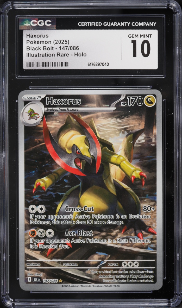 2025 Pokemon Scarlet & Violet Black Bolt IR Haxorus #147 CGC 10 GEM MINT