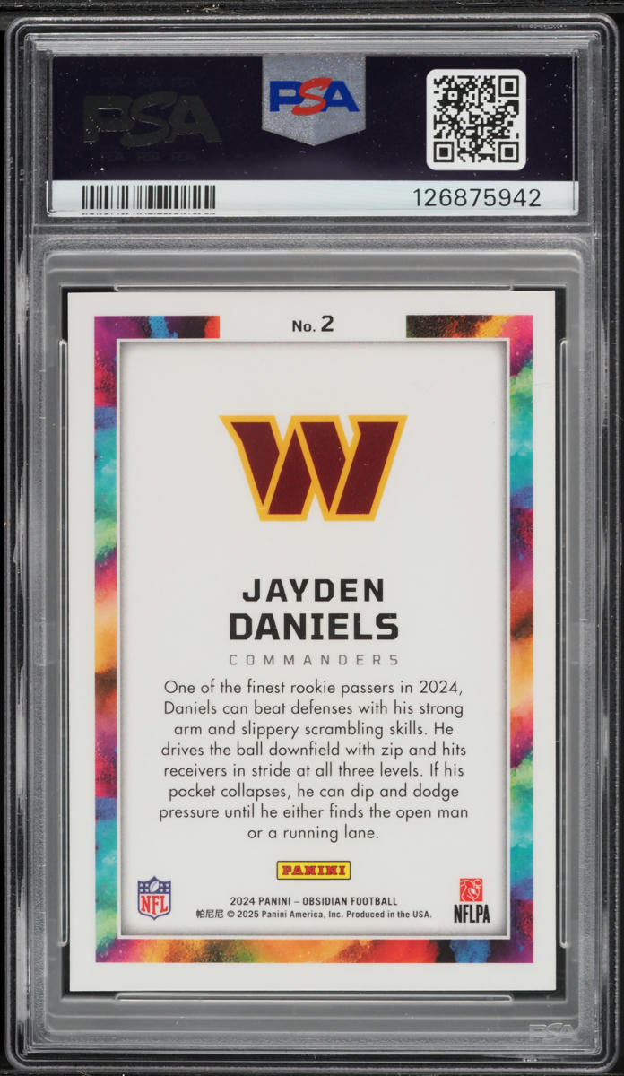 2024 Panini Obsidian Black Color Blast Jayden Daniels ROOKIE #2 PSA 9 MINT