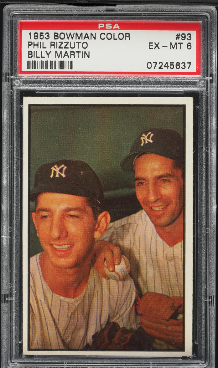 1953 Bowman Color Phil Rizzuto & Billy Martin #93 PSA 6 EXMT