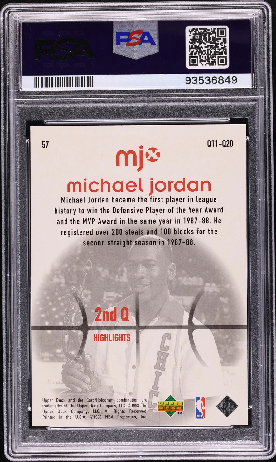 1998 Upper Deck MJx Michael Jordan #57 PSA 10 GEM MINT