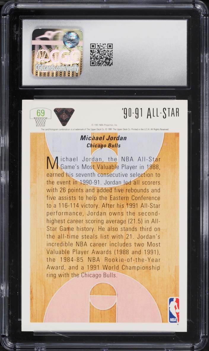 1991 Upper Deck All Star Michael Jordan #69 CGC 10 GEM MINT