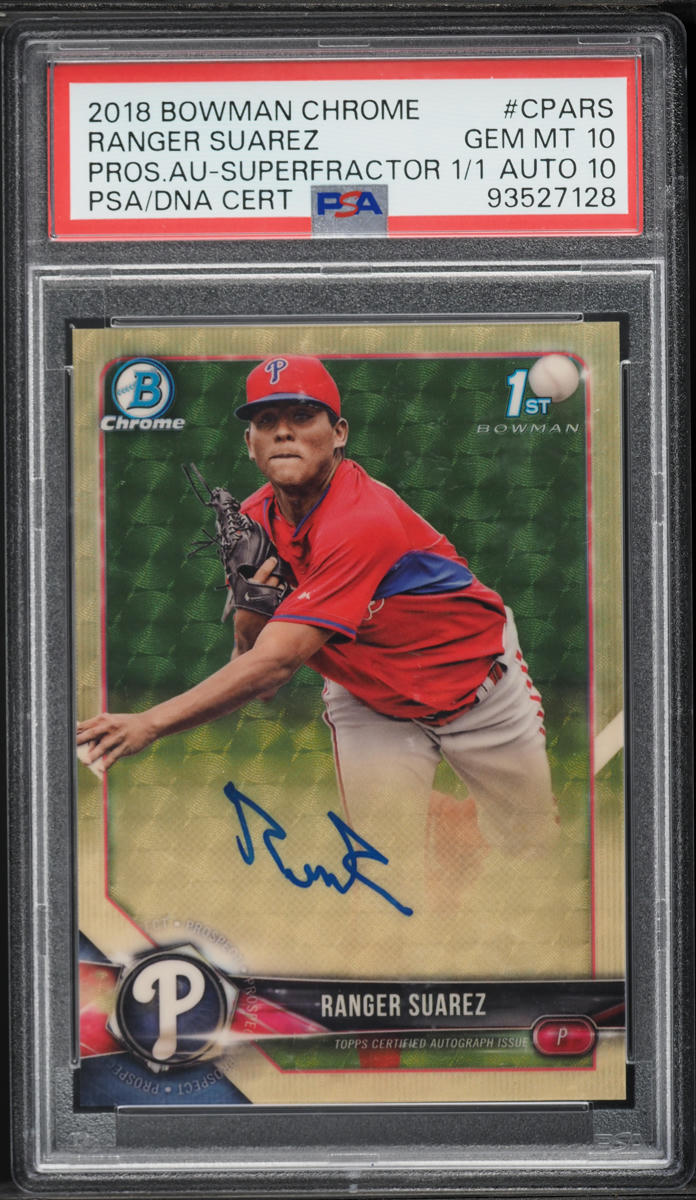 2018 Bowman Chrome Superfractor Ranger Suarez ROOKIE AUTO DNA 10 1/1 #CPA-RS PSA 10 GEM MINT