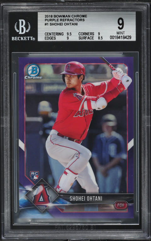 2018 Bowman Platinum With Glove Purple Shohei Ohtani ROOKIE /250