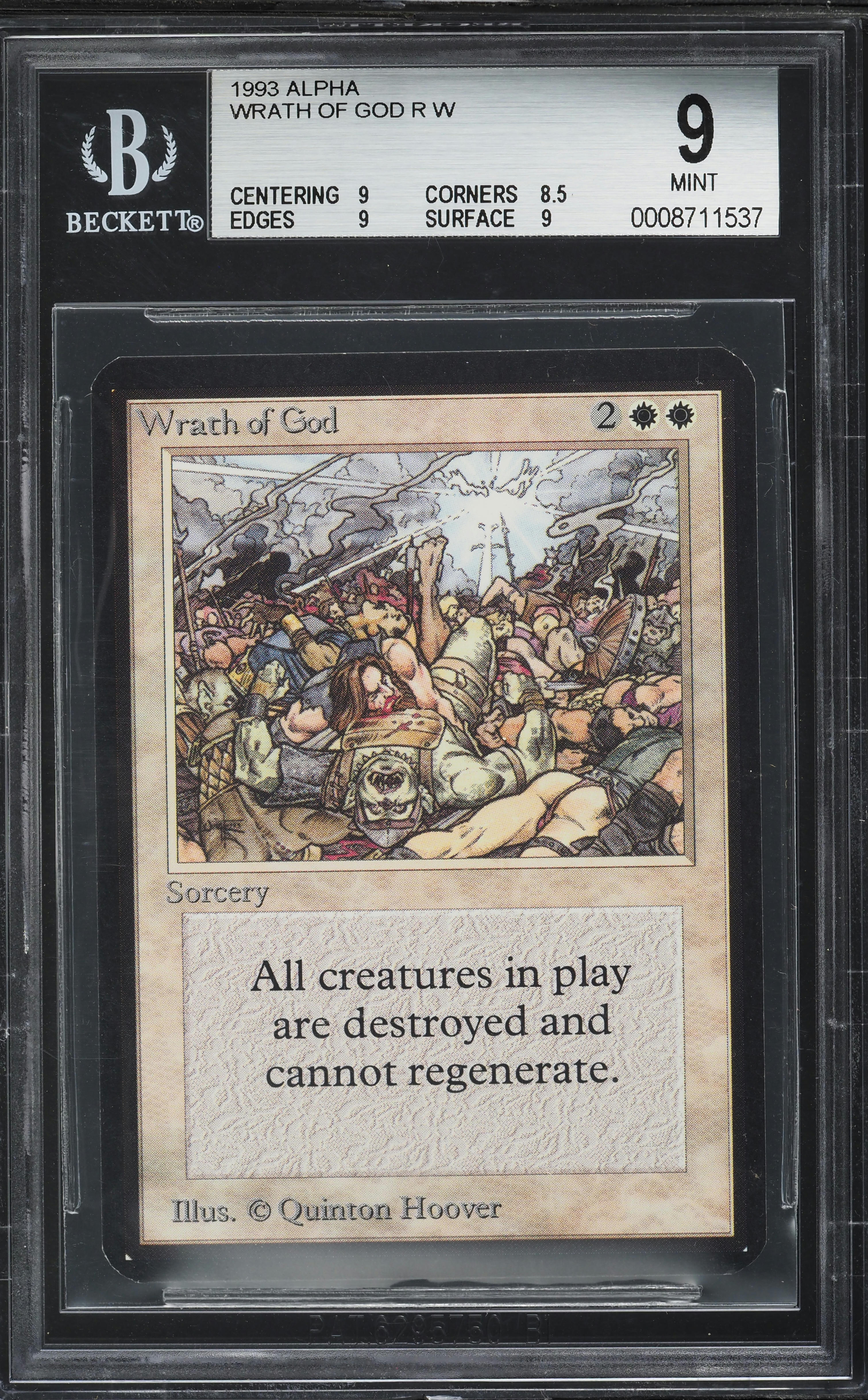 1993 Magic The Gathering MTG Alpha Wrath Of God BGS 9 MINT