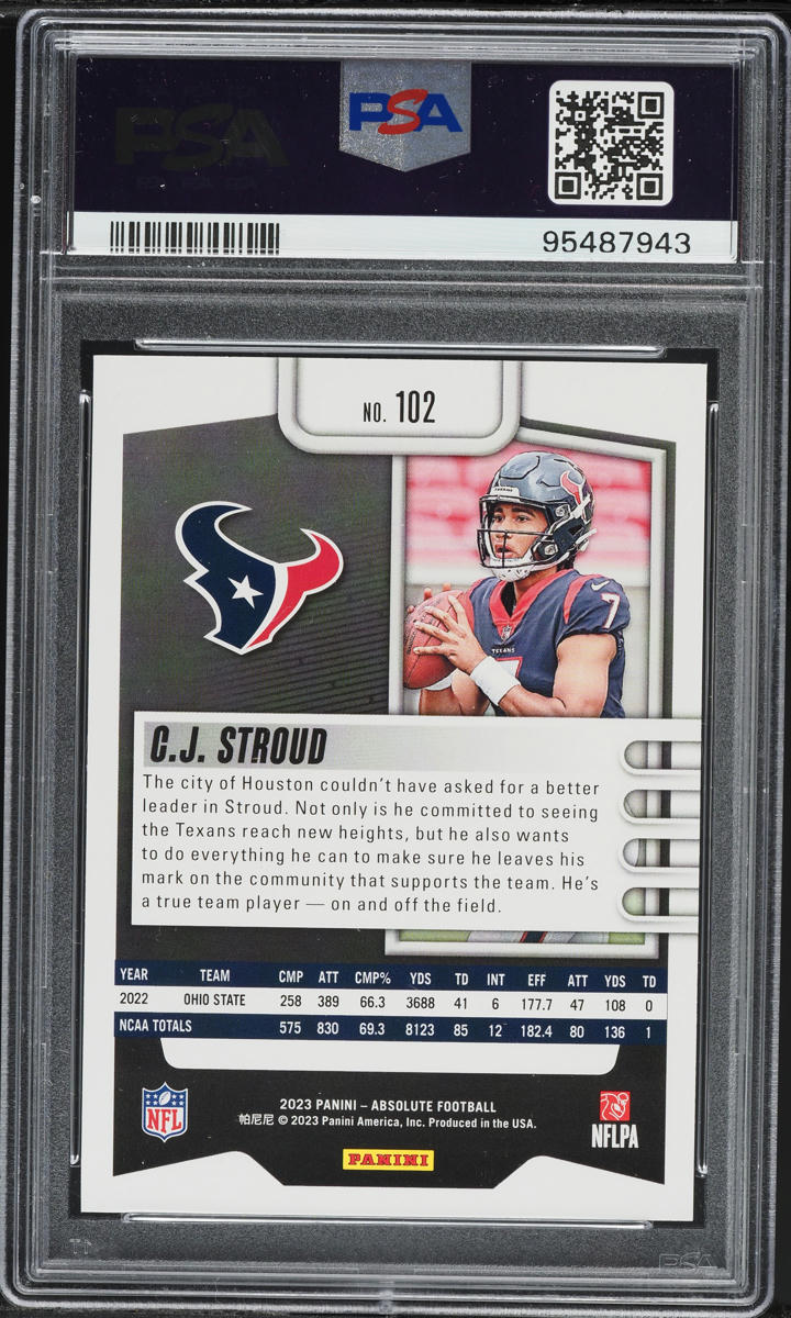 2023 Absolute Football CJ Stroud ROOKIE #102 PSA 10 GEM MINT