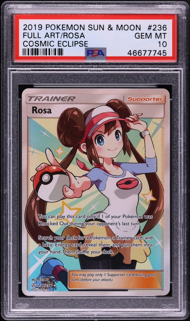 2019 Pokemon Sun & Moon Cosmic Eclipse Full Art Rosa #236 PSA 10 GEM MINT