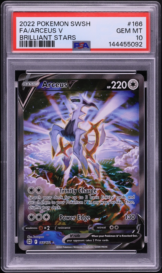 2022 Pokemon Sword & Shield Brilliant Stars Alt Art Arceus V #166 PSA 10 GEM MINT