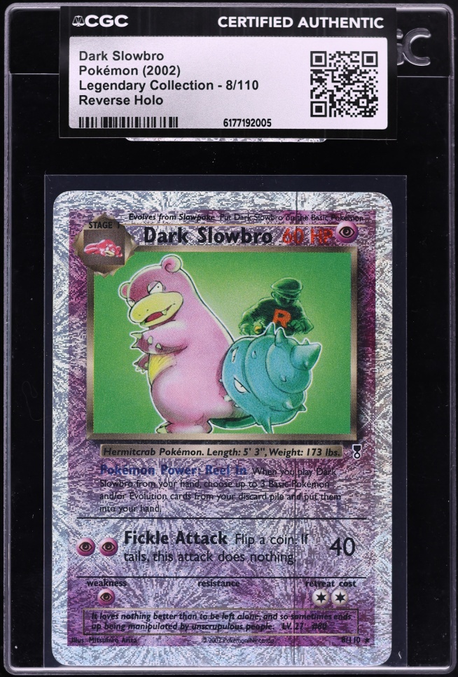 2002 Pokemon Legendary Collection Reverse Holo Dark Slowbro #8 CGC AUTH
