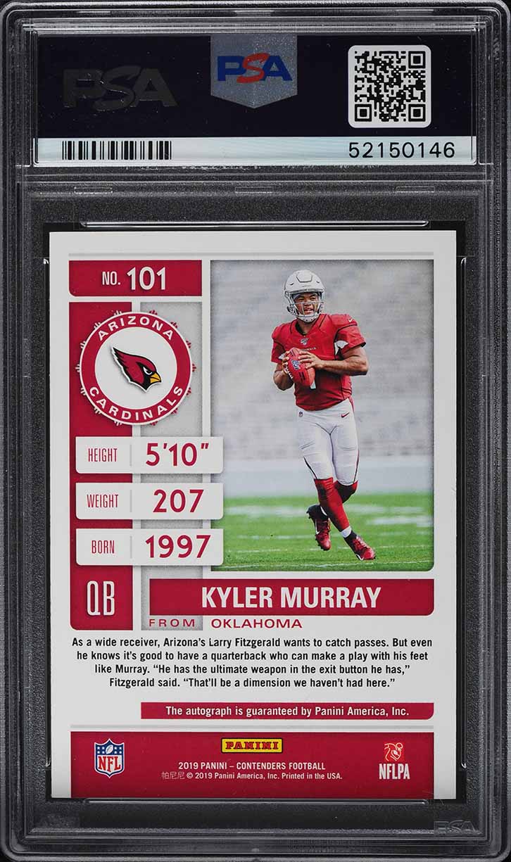 2019 Panini Contenders Championship Ticket Kyler Murray ROOKIE AUTO /15 #101 PSA 9 MINT