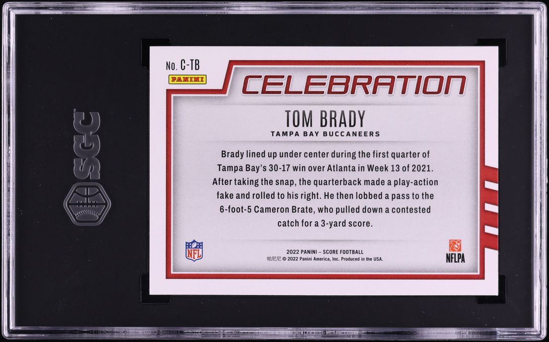 2022 Score Celebration Tom Brady #C-TB SGC 10 GEM MINT