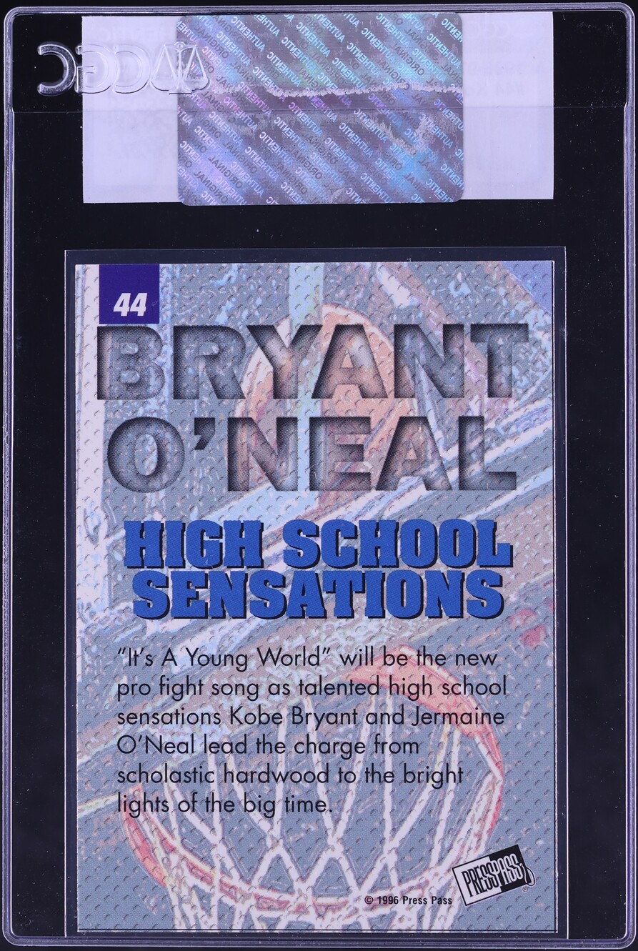 1996 Press Pass High School Sensations Kobe Bryant Jermaine O'Neal ROOKIE #44 CGC AUTH