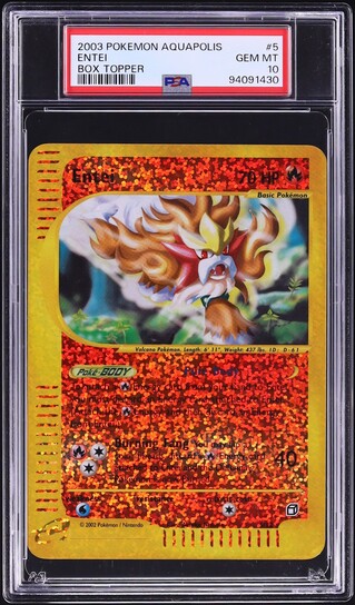 2003 Pokemon Aquapolis Box Topper Entei #5 PSA 10 GEM MINT